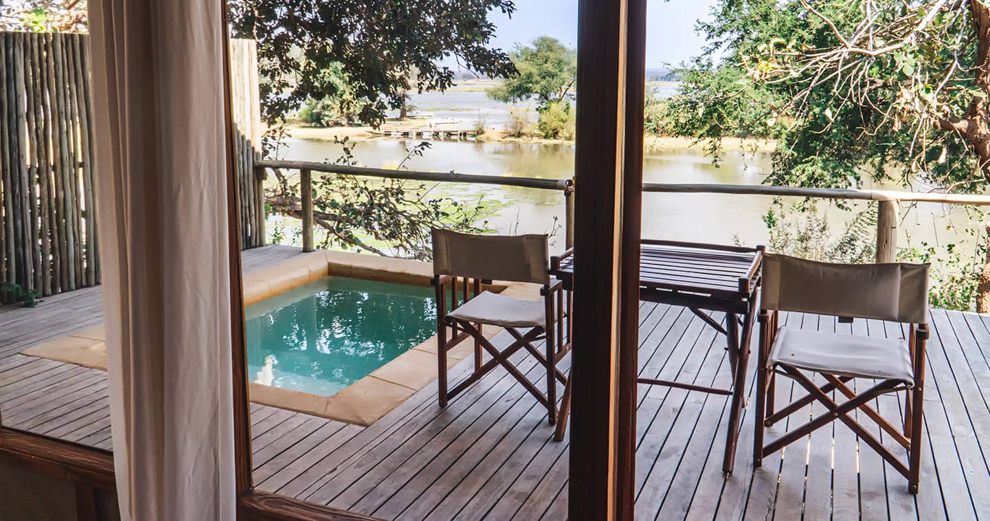 Deck View from a Anabezi Camp Room at the Amazing Lower Zambezi Bush