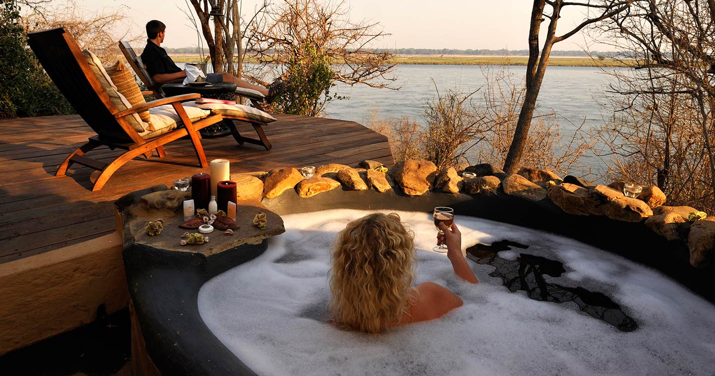 Outdoor Bathing at Kasaka River Lodge in the Lower Zambezi National Park