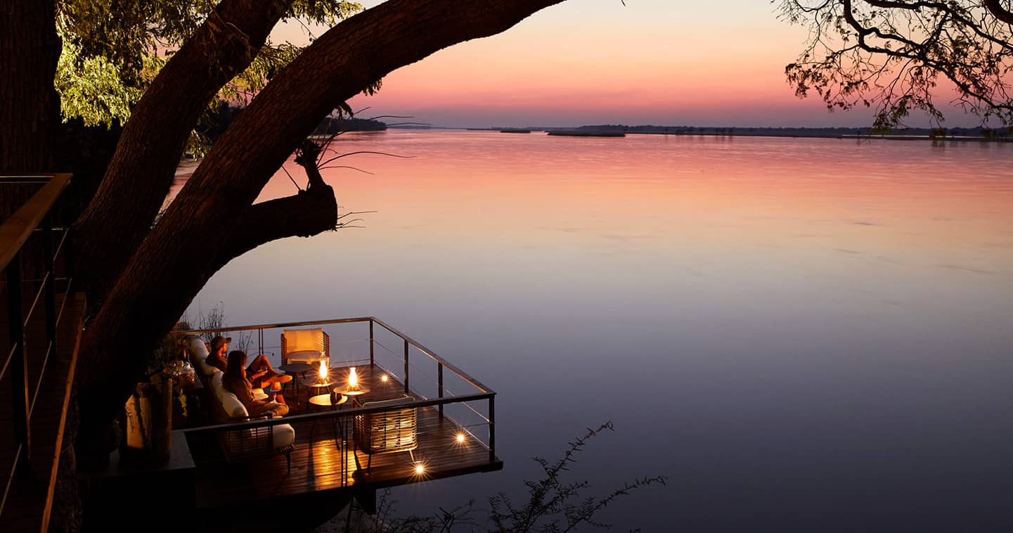 River views from the deck at Zambezi Grande in Lower Zambezi